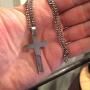 Linda Roberts Jewelry Christian Cross Pendant Necklace with Chain Mens Womens Stainless Steel Simple Style