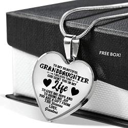 ZXOTTY to My Beautiful Granddaughter You are a Gift Love, Grandma Luxury Heart Shape Necklace for Granddaughter