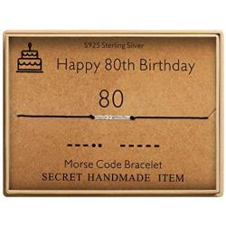 Happy Birthday Gifts for Girls Morse Code Bracelet Sterling Silver Bracelet Birthday Jewelry for 12th 13th 14th 15th Sweet 16 17th 18th 19th 20th 21st 25th 30th 40th 50th 60th 70th 80th