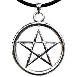 Big Silver Pentacle Pentagram Star Celtic Pagan Wicca Wiccan Jewelry Pewter Unisex Mens Pendant Necklace Wealth Money Fortune Lucky Charm Protection Amulet Safe Travel Talisman Witch Magic Medallion