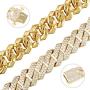 PY BLING Hip Hop Mens Full Iced Out 15mm 18K Gold/White Rose Gold Plated CZ Miami Cuban Link Chain Choker 18''-24'' Necklace or 8.5'' Bracelet
