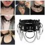 Women Girls Leather Choker Collar Necklace Vintage Gothic Punk Rock Rivet Necklace Women Girls Leather Choker Collar Necklace Vintage Gothic Punk Rock Rivet Necklace