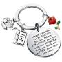 KUIYAI Beauty and The Beast Keychain Fairytale Jewelry Belle Rose Charm Keychain Inspirational Gifts Always Remember You’re Braver Than You Believe Keychain