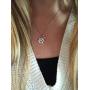 GuqiGuli Sterling Silver Dog Paw Print with Rose Gold Heart Charm Pendant Necklace, 18