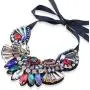 HAHA&TOTO Bohemian Crystal Fabrics Handmade Torques Necklace for Women Gilrs Wedding Party Fashion Statement Crystal Necklace Collar Choker Pendant Jewelry