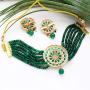 Sukh Collection Jewellery Crystal Elements CZ Stone Floral Shape Indian Bollywood Traditional Necklace Set for Women Wedding