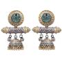 Aheli Traditional Dual Tone Fancy Designer Faux Stone Oxidized Jhumki Jhumka Earrings Indian Ethnic Boho Jewelry for Women