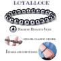 LOYALLOOK 3Pcs Magnetic Hematite Therapy Beads Bracelet Men Women Healing Energy Natural Stone Adjustable Bracelet Tiger Eye Stone