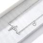 Zillaly 18K Gold Silver Rose Gold Plated Stainless Steel ECG Heartbeat Love ECG Necklace Female Jewelry