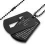 West Coast Jewelry Crucible Black Plated Stainless Steel Dog Tag Cross Necklace with Lords Prayer, Double Dog Tag Pendant, 24'' Chain