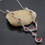 Hermosa Sterling Silver Inlay Garnet Fashion Jewelry Set Ideal Female