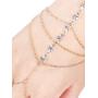 Skylety 2 Pieces Hand Harness Bracelet Linked Finger Bracelet Multilayer Chain Jewelry Accessory for Women and Girls