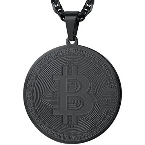 PROSTEEL Bitcoin Digital Pendant Necklace Cryptocurrency Crypto World Money Bitcoin Simbol Necklace Gift for Him/Her PROSTEEL Bitcoin Digital Pendant Necklace Cryptocurrency Crypto World Money Bitcoin Simbol Necklace Gift for Him/Her