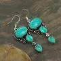 Natural Moonstone Labradorite Lapis Earrings 925 Silver Overlay handmade Dangle Earrings for Women
