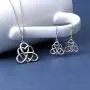 925 Sterling Silver Good Luck Vintage Irish Celtic Triquetra Knot Heart Pendant Necklace and Earrings Jewelry Set… 925 Sterling Silver Good Luck Vintage Irish Celtic Triquetra Knot Heart Pendant Necklace and Earrings Jewelry Set…