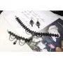 Udalyn Black Lace Gothic Lolita Jewelry Set for Women Lace Necklace with Bracelet and Earrings Set for Halloween Christmas Costume
