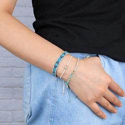 KELITCH Women Pearl Bracelets Wax Rope Wrap Bracelets Miyuki Beads Friendship Jewelry for Summer