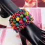 JOYID Multi-Colored Wooden Beads Stretch Bracelet Bohemian Jewelry for Women Girls Children JOYID Multi-Colored Wooden Beads Stretch Bracelet Bohemian Jewelry for Women Girls Children