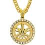 TIDOO Jewelry in Marijuana WE Trust Mens Weed Leaf Pendant Necklace with Free 30'' Chain 18k Real Gold/Silver Plated -Unique Valentines Day Present Ideas for Men&Boy