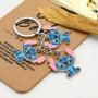 Funny Stitch Gift Lilo & Stitch Inspired Gift Hibiscus Flower Jewelry Stitch Keychain Touch Me and I Will Bite You Hawaiian Trip Gift