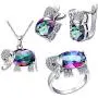 Uloveido Good Luck Big Elephant Shape Crystal Drop Pendant Necklace, Earrings and Rings Wedding Jewelry Set for Bridal Women Birthday Anniversary T485 Uloveido Good Luck Big Elephant Shape Crystal Drop Pendant Necklace, Earrings and Rings Wedding Jewelry Set for Bridal Women Birthday Anniversary T485