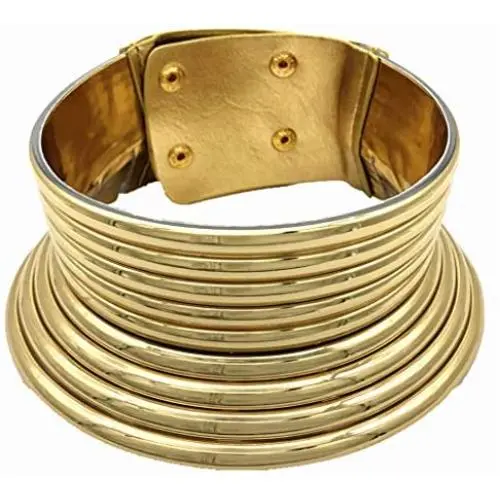 African National Flamboyant Adjustable Personality Creative Style Large Collar Necklaces for Women Long Gold Chocker Sterling Silver Customized Fashion Jewelry (Gold) African National Flamboyant Adjustable Personality Creative Style Large Collar Necklaces for Women Long Gold Chocker Sterling Silver Customized Fashion Jewelry (Gold)
