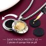 FaithHeart Saint Michael/Christopher/Anthony/St. Joseph/Patrick Pendant Necklace, Stainless Steel Essential Oil Diffuser Locket Pendants Custom Engraved Saints Jewelry (Send Gift Box)