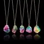 firstfly Rainbow Stone Pendant Necklace, Irregular Quartz Stone Pendant Crystal Gemstone Necklace Clothes Chain Necklace for Women (Rainbow) firstfly Rainbow Stone Pendant Necklace, Irregular Quartz Stone Pendant Crystal Gemstone Necklace Clothes Chain Necklace for Women (Rainbow)