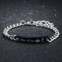 MMTTAO 2Pcs Couple Bracelet for His and Her Matching Sets Cubic Zirconia Titanium Stainless Steel Friendship Relationship Personalized Distance Chain Bracelet for Women Men Lover Promise Jewelry Gifts