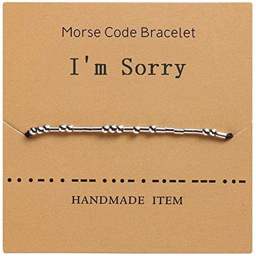 Morse Code Bracelet S925 Sterling Silver Beads Best Friend Bracelets Inspirational Gifts for Women and Men