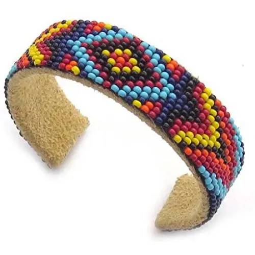 Handmade Multicolored Beaded Native American Style Cuff Bracelet UNISEX B53/11
