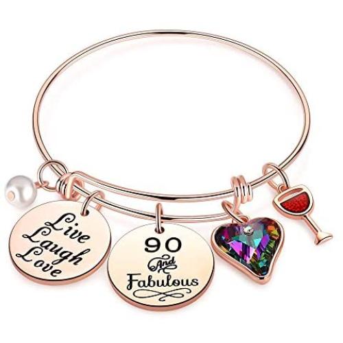 Birthday Gifts for Women Girls Bracelet, Birthday Charm Bracelets 10th 20th 30th 40th 50th 60th 70th 80th 90th Birthday Gift for Daughter, Sister, Friend, Teen Girls, Mom, Grandma