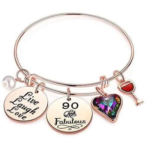 Birthday Gifts for Women Girls Bracelet, Birthday Charm Bracelets 10th 20th 30th 40th 50th 60th 70th 80th 90th Birthday Gift for Daughter, Sister, Friend, Teen Girls, Mom, Grandma