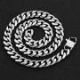 JEWPHX Heavy Miami Cuban Link Chain Necklace Adjustable Choker with Hip Hop Tail,15mm Width,316L Stainless Steel Curb Rapper Necklace,Jewellery Gift for Men&Women