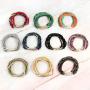 RIAH FASHION Bohemian Multi-Layer Beaded Stacking Statement Bracelets - Versatile Stretch Strand Sparkly Crystal Delicate Bar Slip-on Cuff Bangle Set