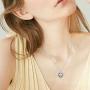 Heart Locket Moon Star Locket Necklace That Holds Pictures Sterling Silver Photo Lockets Cubic Zirconia Pendant Jewelry Gift for Birthday/Graduation/Anniversary Day/Friendship