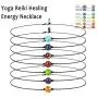 W WOOGGE Womens 7 Pack of Single Gemstones Choker Necklace 7 Chakra Crystals Beads Yoga Reiki Healing Energy Balancing Collar Necklace for Girls