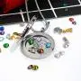 30mm Stainless Steel Living Memory Floating Locket Necklace Pendant with Charms and 24 Birthstones, Best Gifts for Women Girls 30mm Stainless Steel Living Memory Floating Locket Necklace Pendant with Charms and 24 Birthstones, Best Gifts for Women Girls