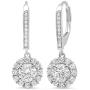5.00 ct Round Cut Simulated Diamond Drop Dangle Earrings Solid 10K White Gold