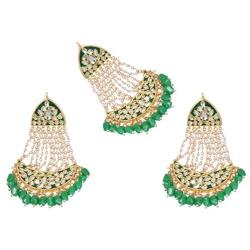 Retailbees Kundan Bridal Indian Wedding Designer Passa -Earrings Jewelry