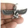 ISIS Egyptian Goddess of the Moon Life Healing Magic Pagan Paganism Wicca Wiccan Celtic Silver pewter Unisex Mens Pendant Necklace Protection Amulet Wealth Money Lucky Charm Safe Travel Talisman
