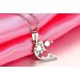 Mealguet Jewelry Stainless Steel Matching Heart Love Couples Pendant Necklace for Men Women