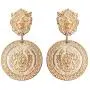 Zinc Alloy Lion Portrait Dangle Earrings Ethnic Grometric Earrings Women Party Jewelry