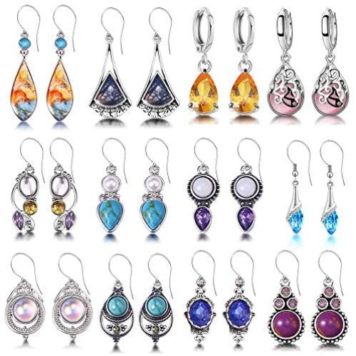 12 Pairs Teardrop Dangle Earrings For Women Girls Boho Jewelry Waterdrop Earrings Set for Teens