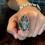 Lion Head Ring for Men, Punk Animal King Crown Lion Ring, Hip Hop Cross Ring, Lion Totem Ring, Amulet Ring, Heavy Metal Rock Punk Style Gothic Biker Ring, Viking Lion Jewelry Gift for Men Boys