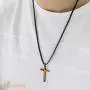 555Jewelry Stainless Steel Cross with Waterproof Adjustable Black Leather Rope 555Jewelry Stainless Steel Cross with Waterproof Adjustable Black Leather Rope