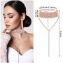 Hicarer Women Crystal Jewelry Set Bridal Wedding Rhinestone Choker Bracelet Dangle Earrings