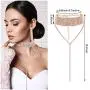 Hicarer Women Crystal Jewelry Set Bridal Wedding Rhinestone Choker Bracelet Dangle Earrings
