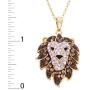 CRYSTALOGY Women’s Jewelry, Sterling Silver Swarovski Crystal Lion Head Animal Leo The Lion Pendant Necklace, 18” Chain