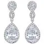 EVER FAITH Zircon Austrian Crystal Wedding 8-Shape Dangle Earrings Clear Silver-Tone EVER FAITH Zircon Austrian Crystal Wedding 8-Shape Dangle Earrings Clear Silver-Tone